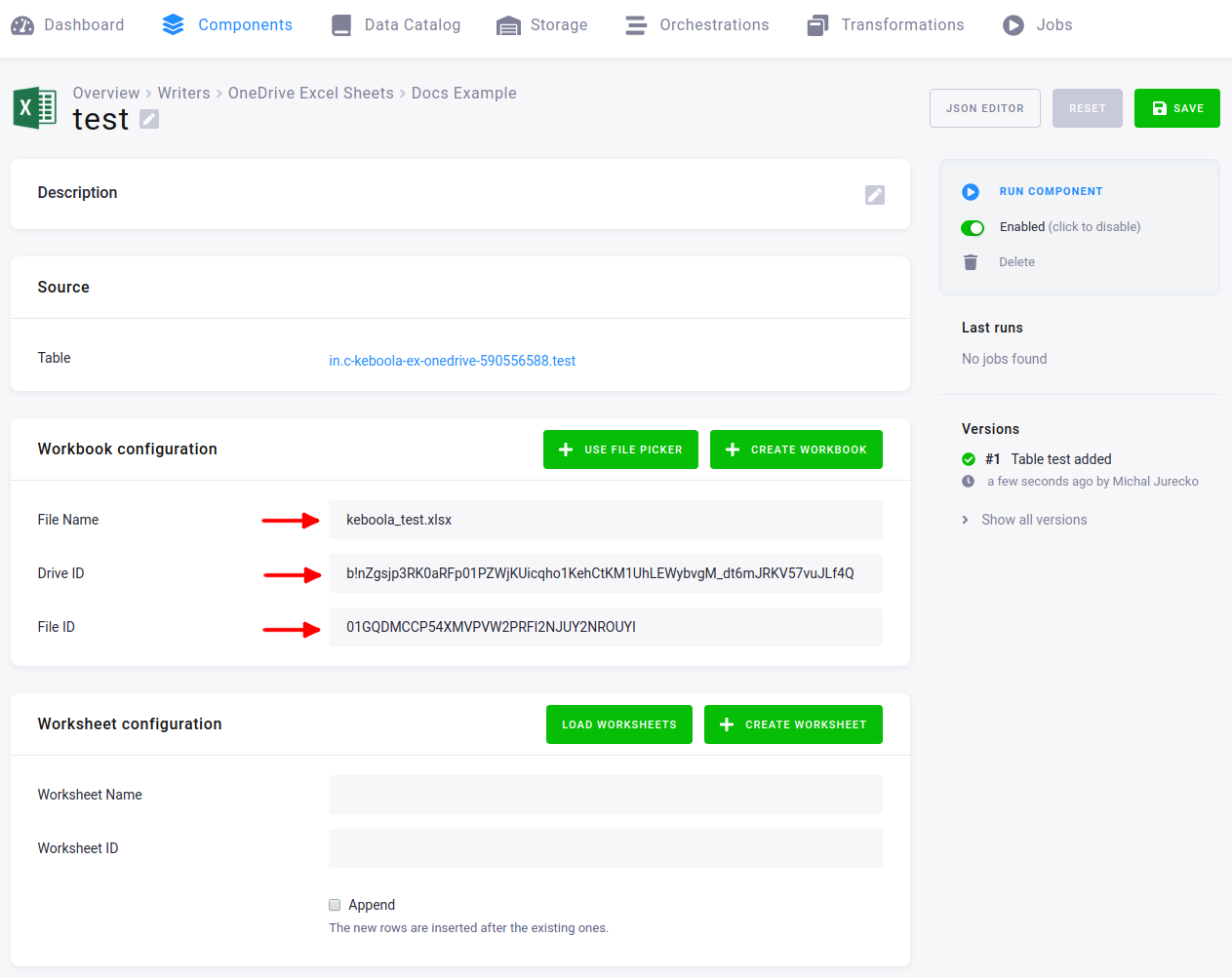Screenshot - Workbook config